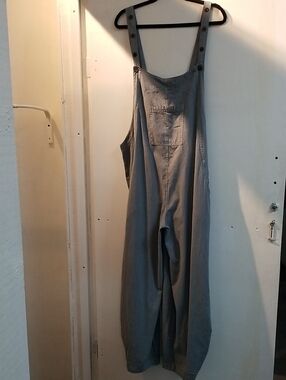 Casual Gray Wide-Leg Overall Jumpsuit
